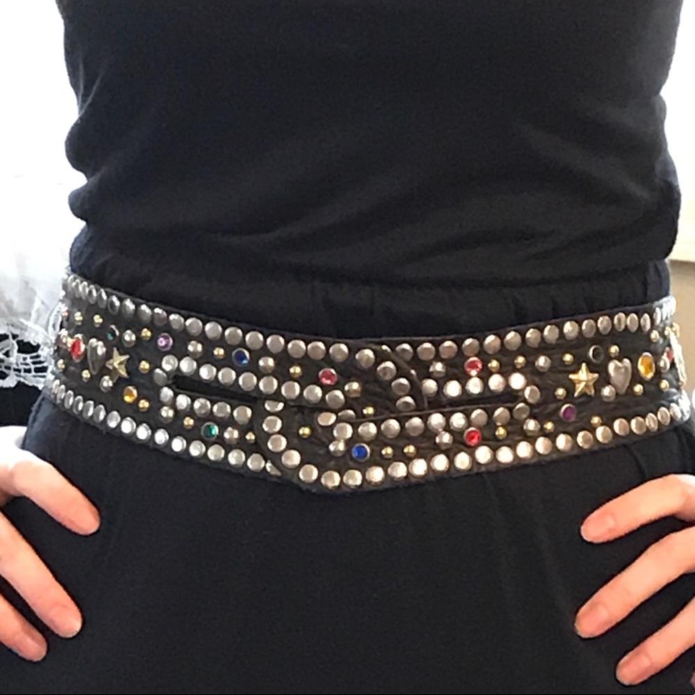 COPY - Vintage Women’s Sand Castle Black Studded Belt